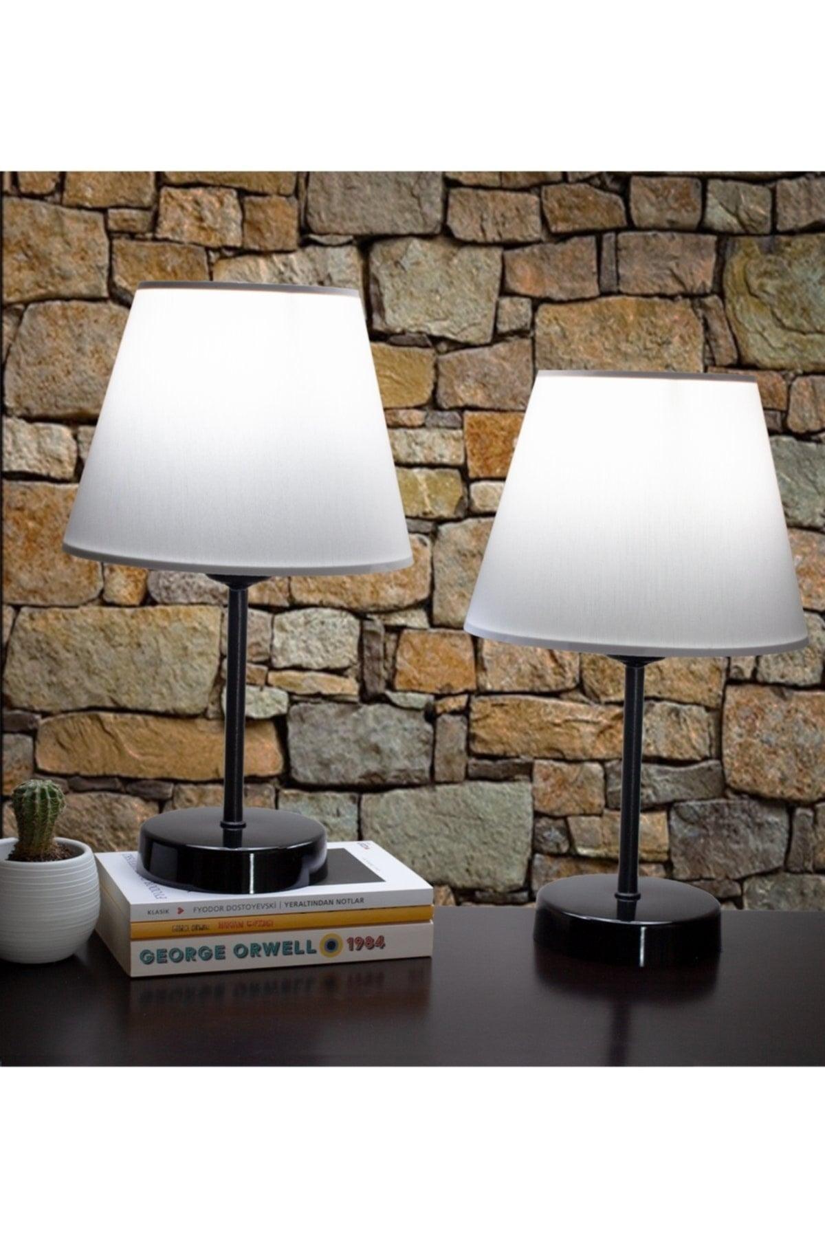 White Modern Double Bedroom Lampshade White Standing Table Lamp - Swordslife