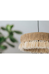 Straw And Tasseled Bohemian Rustic Chandelier - Swordslife