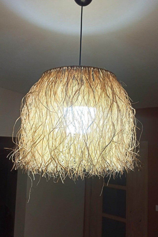 Straw Tasseled Chandelier Raffia Bohemian Chandelier - Swordslife