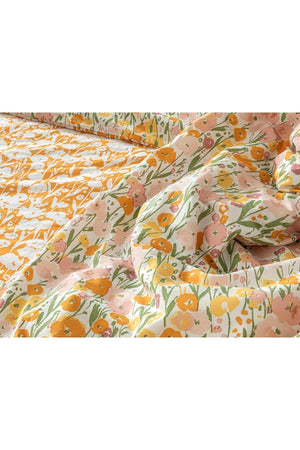 Wild Flowers Cotton Single Duvet Cover Set 160x220 Cm Pink - Swordslife