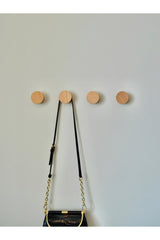 Wooden 4 Pcs Cone Wall Hanger Modern Scandinavian Style Coat Rack Hanger Natural - Swordslife