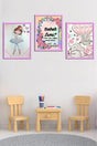 Wooden Large Framed Framed Baby Boy Girl, Kids Room Painting Set With Name - Swordslife