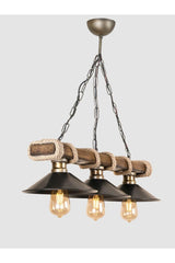 Wooden Chandelier Tumbled 3 Pieces Metal Plastering Home Living Room Living Room Dining Room Office Cafe Bar Restaurant - Swordslife