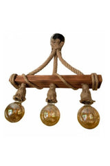 Wooden Chandelier Decorative Wooden Rope Chandelier 3 Wooden Pendant Chandelier - Swordslife