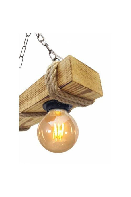 Wooden Chandelier. Wooden Chandelier with 2 Lamps. Totally Handmade. Free Shipping Shock Price - Swordslife