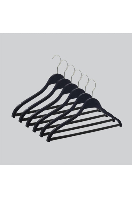 Shirt Trousers Hanger With Wooden Hanger Bar Black