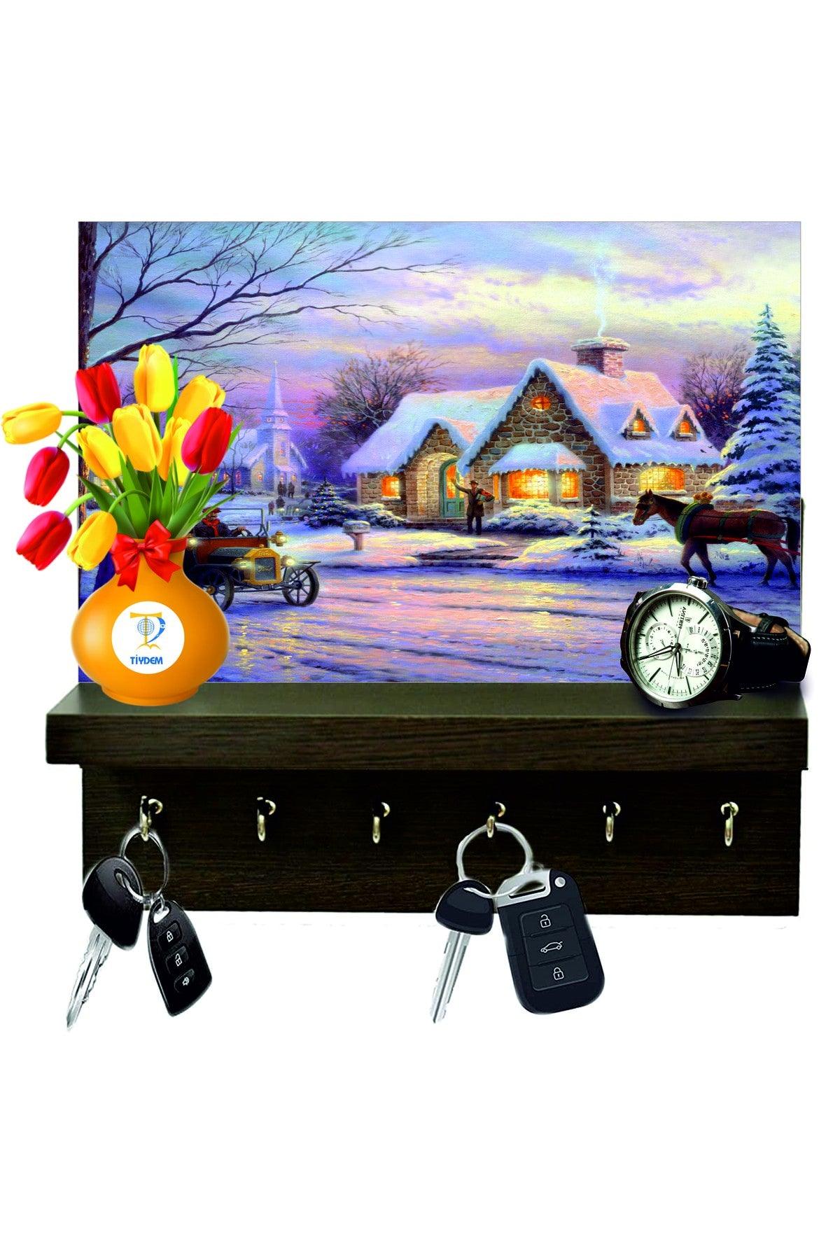 Wooden Key Holder Key Hanger Rack Decorative Door Back Key Hanger Rack - Swordslife