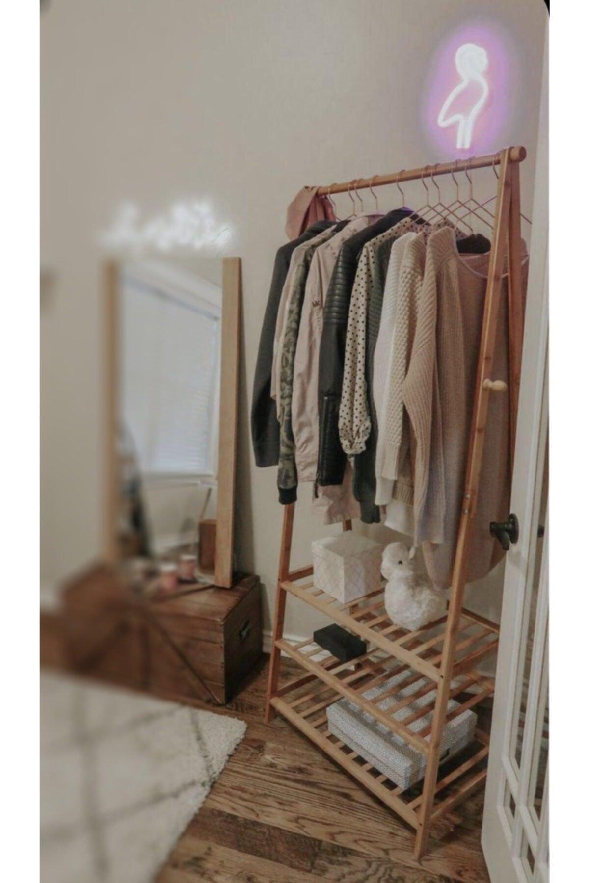 Wooden Leg Clothes Hanger Coat Rack Clothes Garment Hanger Shoe Rack Organized Hanger 3 Layers - Swordslife