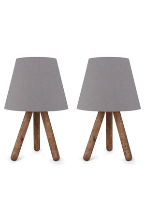 Wooden Leg Lampshade Fabric Headboard 2 Pieces - Swordslife