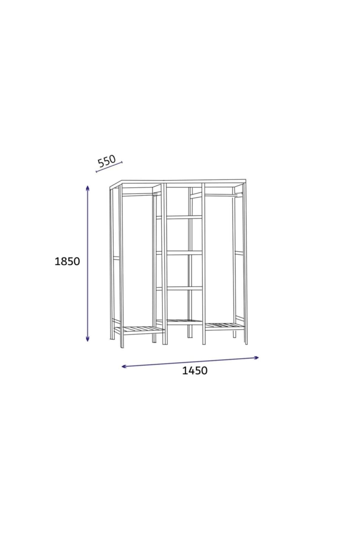 Wooden Open Wardrobe 185x140x35 - Swordslife