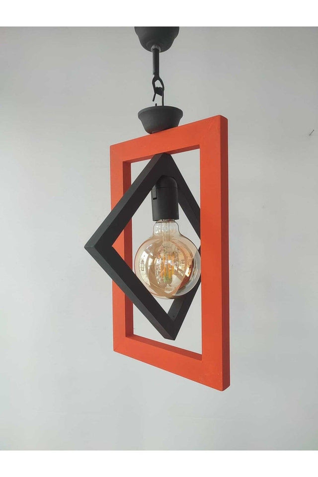 Wooden Painted Baklava Slice Modern Single Chandelier - Swordslife