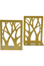 Tree Patterned Metal Book Support & Book Holder & Home And Office Decorative Accessories (Set of 2) Gold - Swordslife