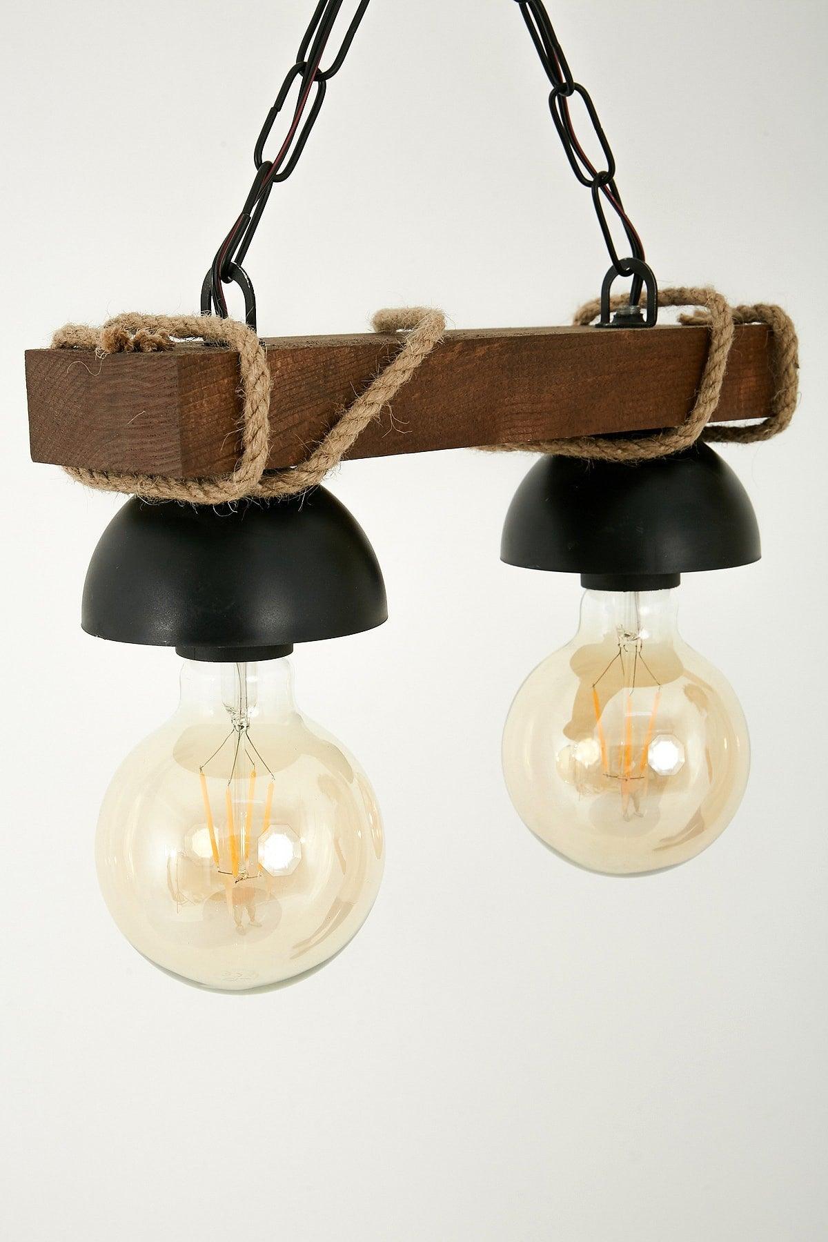 Wooden Rope 3 Piece Rustic Chandelier Modern Design - Swordslife