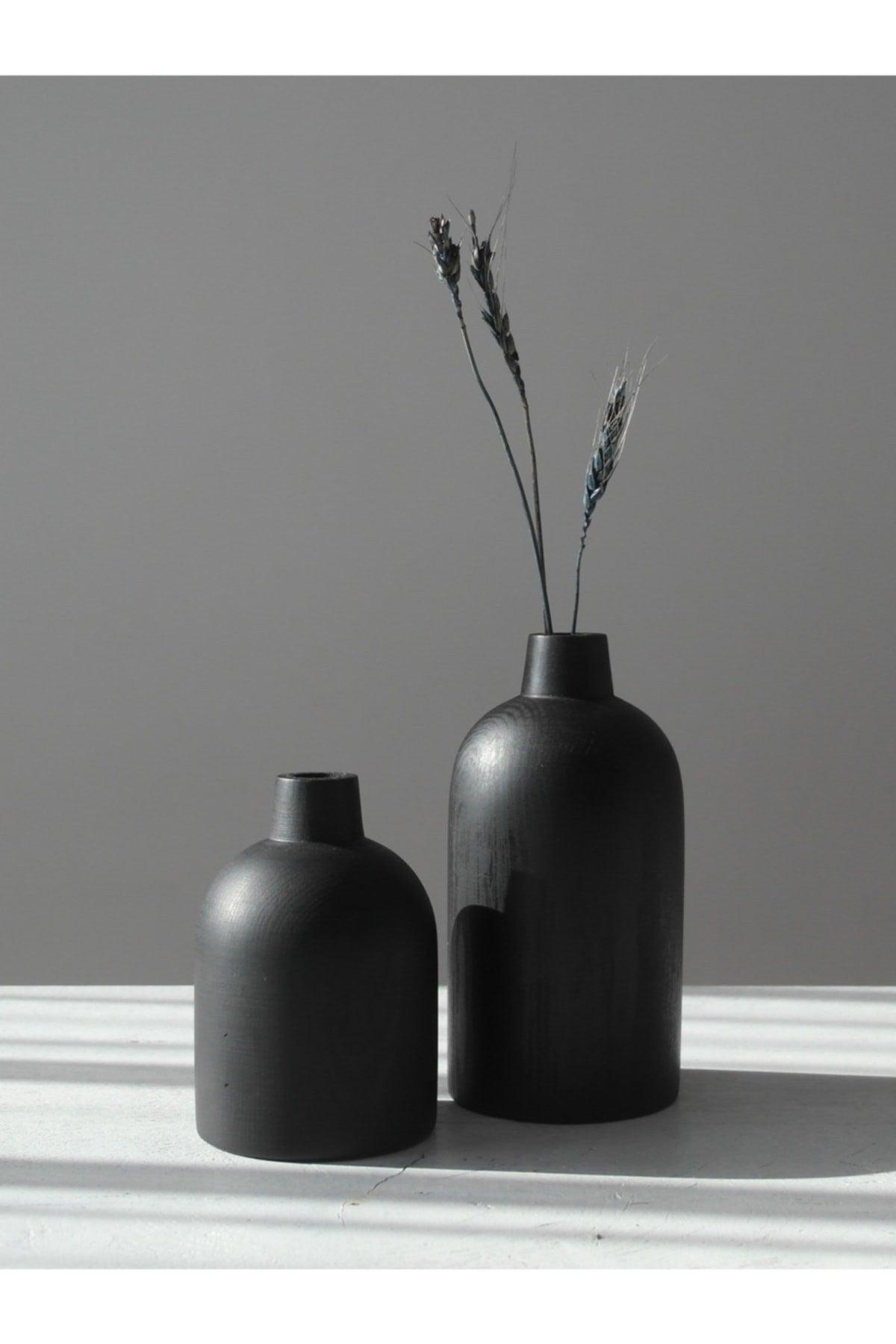 Wooden Vase for 2 Black - Swordslife