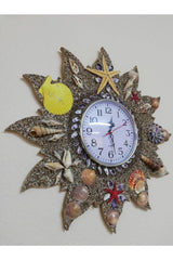 Wooden Wall Clock, Handmade from Seashells Wall Clock, Quartz Brand Silent Mechanism Clock - Swordslife