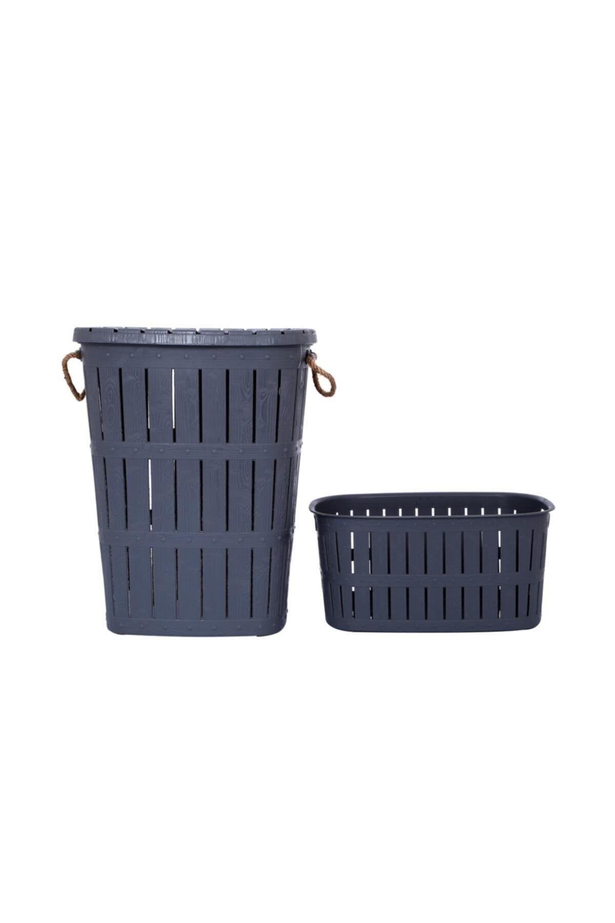 Wooden Look Dirty Basket And Laundry Basket - Plastic Basket - Swordslife