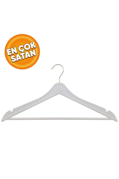 Wooden Look Clothes Hanger 24 Pieces Plastic Hanger - White - Swordslife