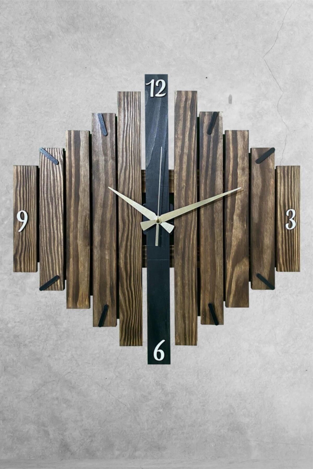 Wooden Piece Authentic Handcrafted Wall Clock 50 Cm - Swordslife