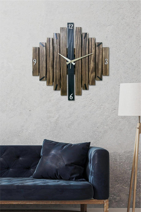 Wooden Piece Authentic Handcrafted Wall Clock 50 Cm - Swordslife