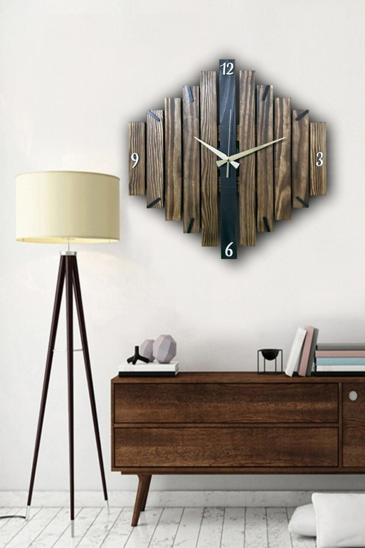 Wooden Piece Authentic Handcrafted Wall Clock 50 Cm - Swordslife