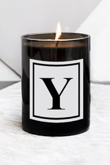 Letter Y Large Size Black Glass Candle - Swordslife