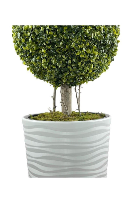 Artificial Tree White Tall Beach Vase Boxwood Ball 2 Bulk 130cm - Swordslife