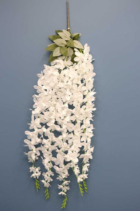 Artificial Flower 5 Piece Long Hanging Hyacinth 90 cm White - Swordslife