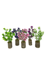 Artificial Flower Bunch of Fuchsia Roses on a Log Decorative Table Flower 30*20cm - Swordslife