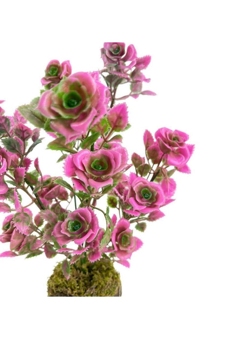 Artificial Flowers Decorative Table Flower With Pink Green Leaves On A Log 30*20cm - Swordslife