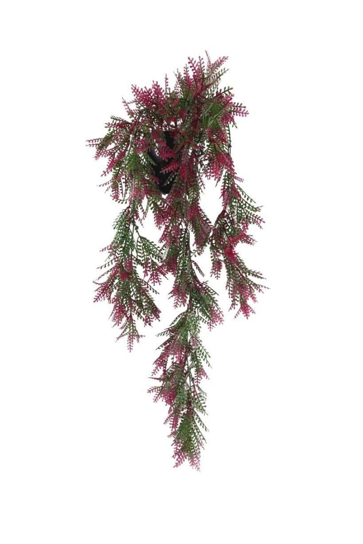 Artificial Flower Pot Hanging Fern Burgundy Artificial Ivy Pastel 50cm - Swordslife