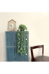 Artificial Flower Pot Hanging Eucalyptus 80cm - Swordslife