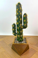 Artificial Cactus 40 Cm /large Artificial Cactus With Geometric Concrete Pot - Swordslife