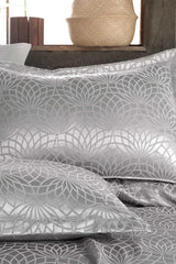 Bedspread Set Double Jacquard Chenille Fabric Garden Silver - Swordslife