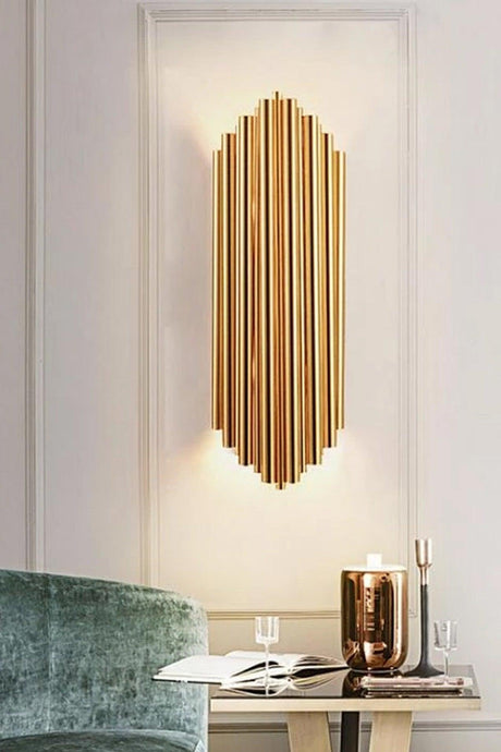 Yellow Matte Gold Tubular Sconce - Swordslife