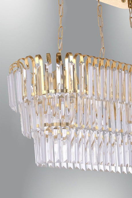 Yellow Waterfall Ellipse Pendant Lamp Chandelier - Swordslife