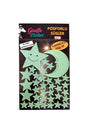 Glowing in the Dark with Green Phosphorous Moon and Star Design Decorative Sticker 36 pcs - Swordslife