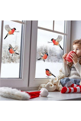 Christmas Winter Birds Glass Wall Sticker Set - Swordslife