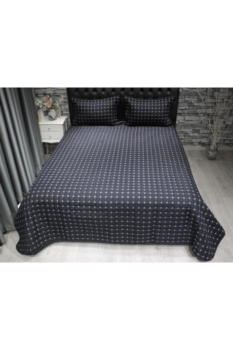 Yıldız Double Quilted Bedspread Black - Swordslife