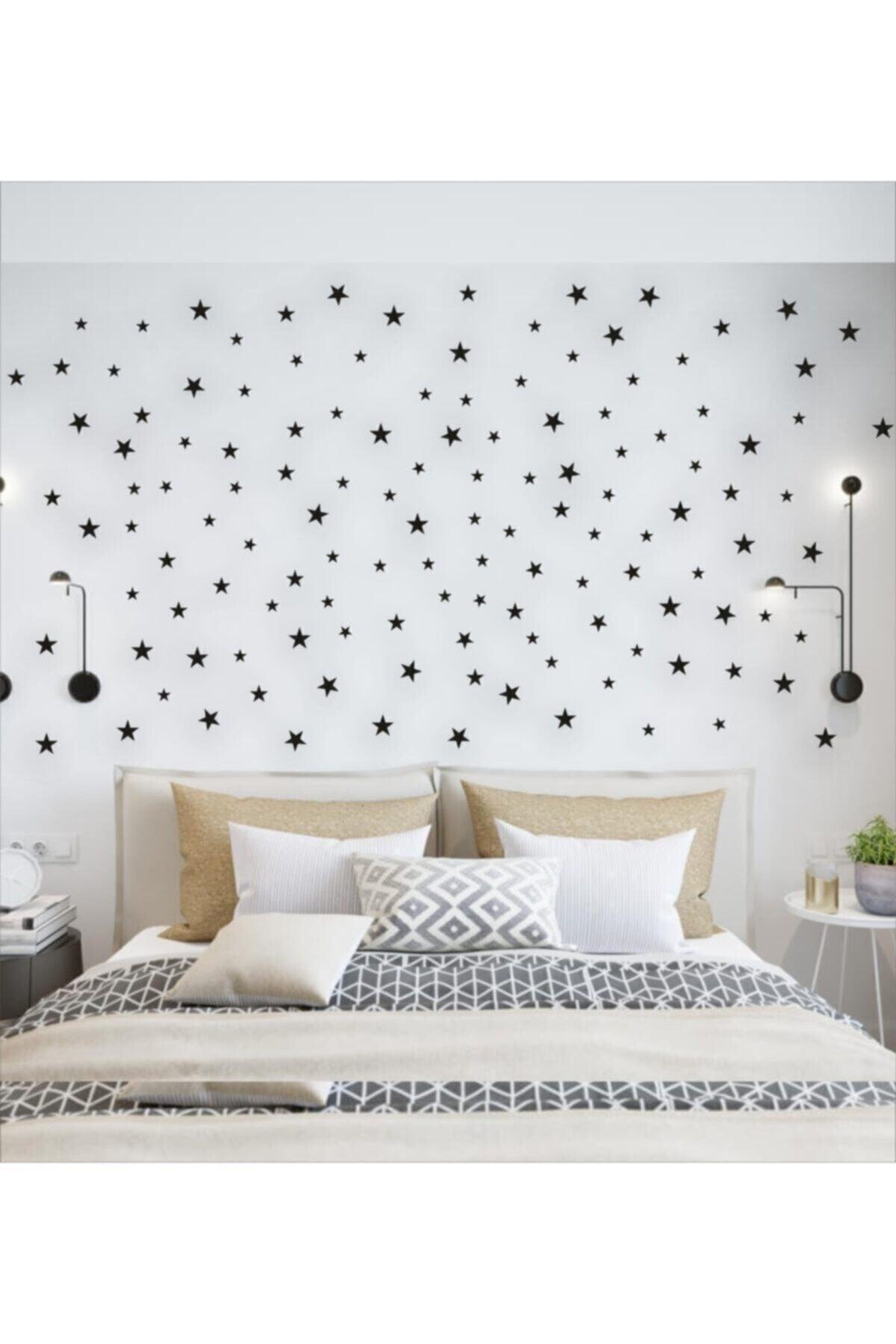 Star Wall Black Sticker 3-4-5 Cm 130 Pieces Decorative Star Sticker - Swordslife