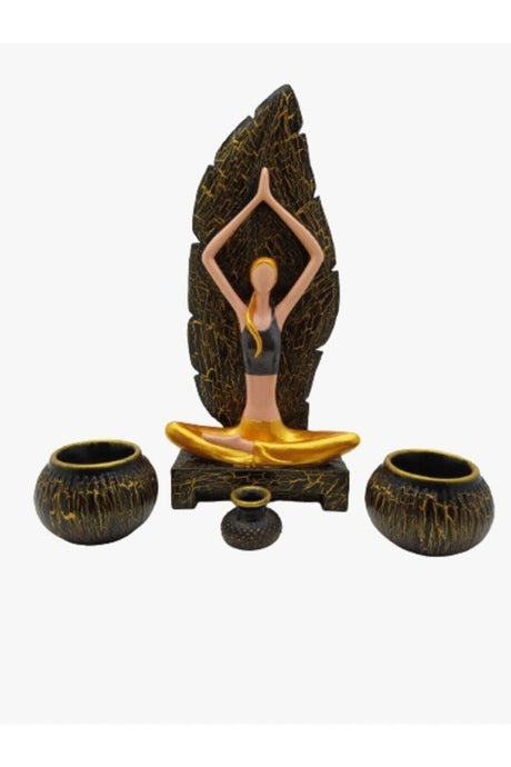 Girl Practicing Yoga Cracking Incense Holder And Candle Holder - Swordslife