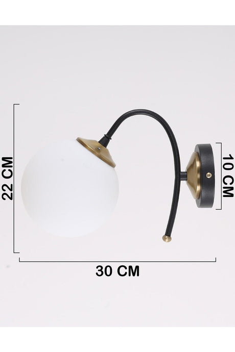 Yoyo Black Tumbled White Glass Wall Sconce - Swordslife