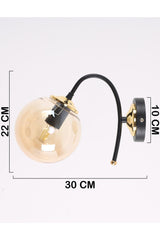 Yoyo Black Gold Honey Glass Wall Sconce - Swordslife