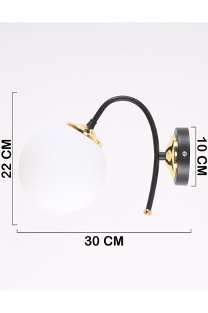 Yoyo Black Gold White Glass Wall Sconce - Swordslife