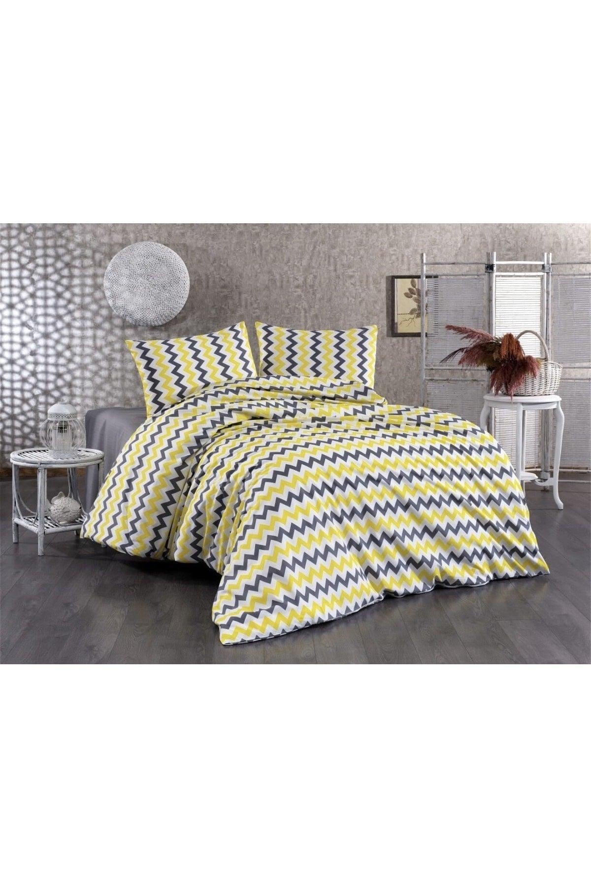 High Quality Geometric Zigzag Pattern Double Double Non-Iron Fabric 100% Cotton Duvet Cover Set - Swordslife