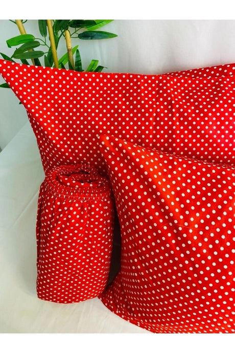 High Quality Polka Dot Pattern Oversized King Size Non Iron Fabric 100% Cotton Bed Sheet Set - Swordslife