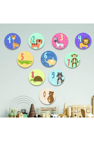 Round Animal Numbers Wooden Set - Swordslife