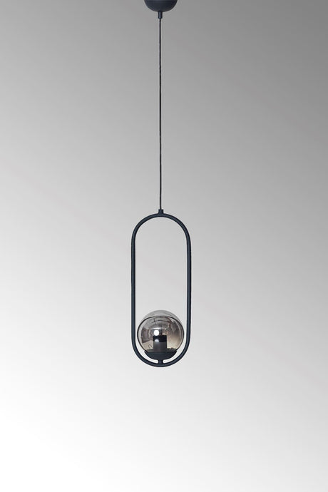 Zenga Single Anthracite Metal Body Smoked Glass Design Luxury Pendant Lamp Chandelier - Swordslife