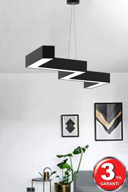 Zigzag Black Case, Modern Led Chandelier with Daylight Led - Swordslife