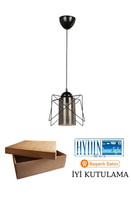 Zigzag Black Smoked Mica Single Pendant Chandelier - Swordslife